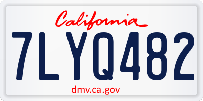 CA license plate 7LYQ482
