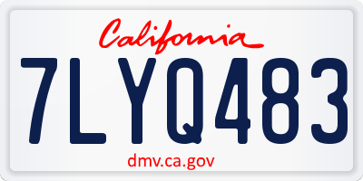 CA license plate 7LYQ483