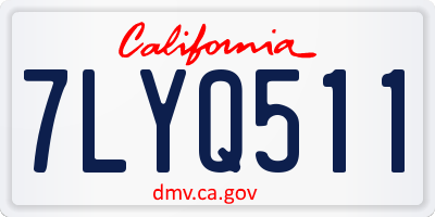 CA license plate 7LYQ511
