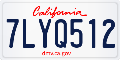 CA license plate 7LYQ512