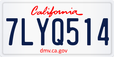CA license plate 7LYQ514