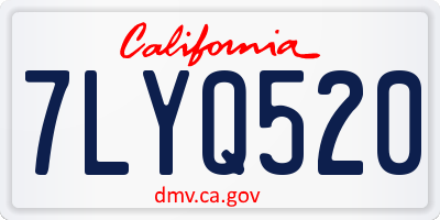 CA license plate 7LYQ520