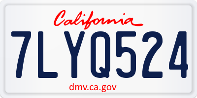 CA license plate 7LYQ524
