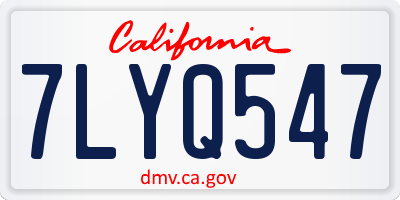 CA license plate 7LYQ547