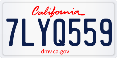 CA license plate 7LYQ559