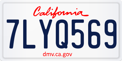 CA license plate 7LYQ569