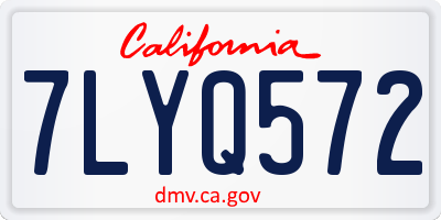 CA license plate 7LYQ572