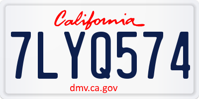 CA license plate 7LYQ574