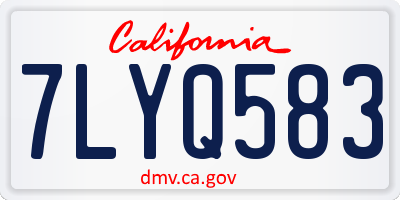 CA license plate 7LYQ583