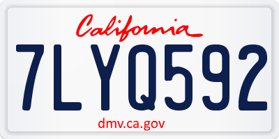 CA license plate 7LYQ592