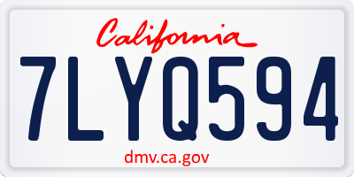 CA license plate 7LYQ594