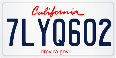 CA license plate 7LYQ602
