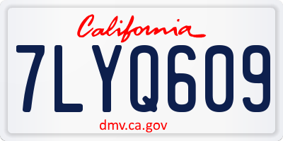 CA license plate 7LYQ609