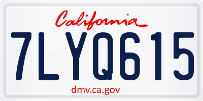 CA license plate 7LYQ615