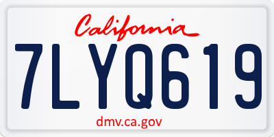 CA license plate 7LYQ619