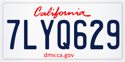 CA license plate 7LYQ629