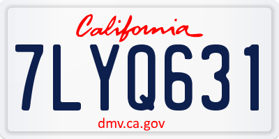 CA license plate 7LYQ631