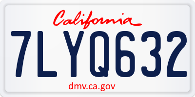 CA license plate 7LYQ632