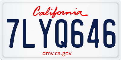 CA license plate 7LYQ646
