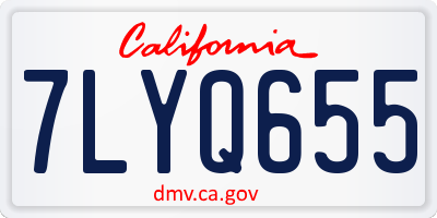 CA license plate 7LYQ655