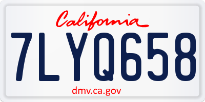CA license plate 7LYQ658
