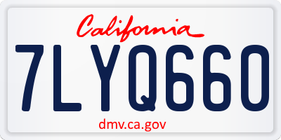 CA license plate 7LYQ660