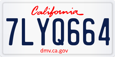 CA license plate 7LYQ664