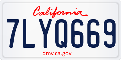 CA license plate 7LYQ669