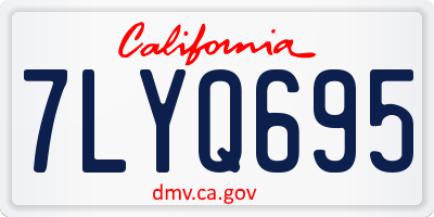 CA license plate 7LYQ695