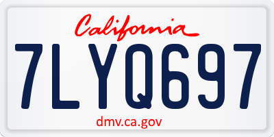 CA license plate 7LYQ697