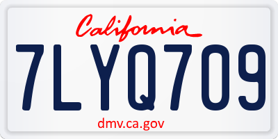 CA license plate 7LYQ709