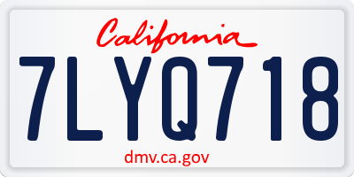 CA license plate 7LYQ718