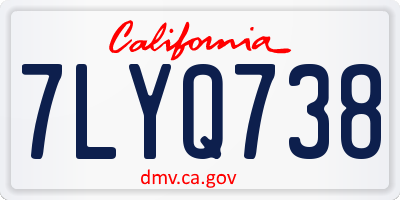 CA license plate 7LYQ738