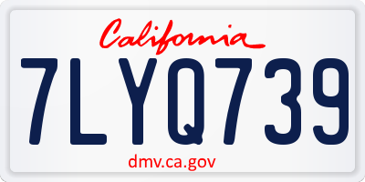 CA license plate 7LYQ739