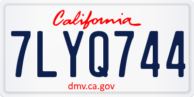 CA license plate 7LYQ744