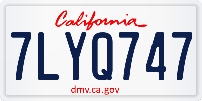 CA license plate 7LYQ747