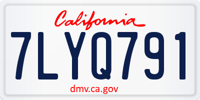CA license plate 7LYQ791