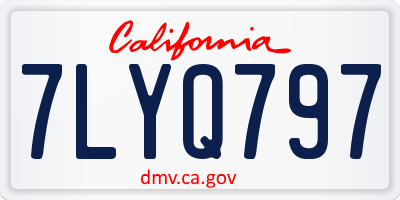 CA license plate 7LYQ797