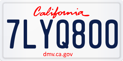 CA license plate 7LYQ800