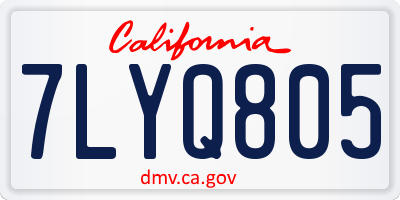 CA license plate 7LYQ805