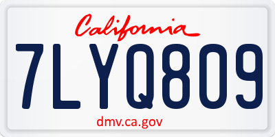 CA license plate 7LYQ809