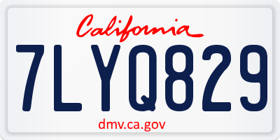 CA license plate 7LYQ829