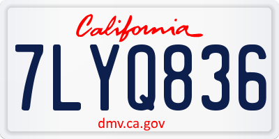 CA license plate 7LYQ836