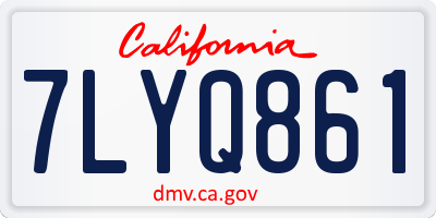 CA license plate 7LYQ861
