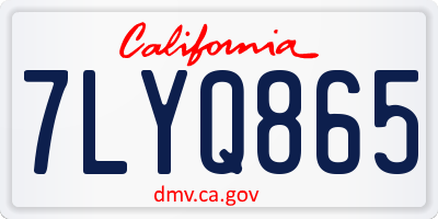 CA license plate 7LYQ865