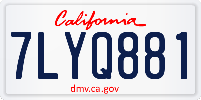 CA license plate 7LYQ881