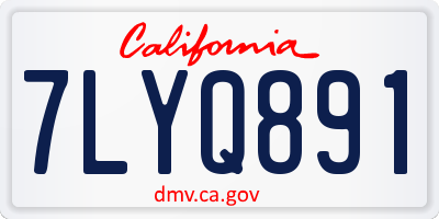CA license plate 7LYQ891