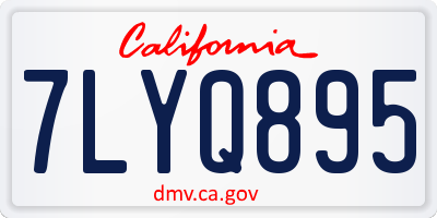 CA license plate 7LYQ895