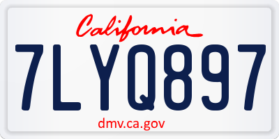 CA license plate 7LYQ897