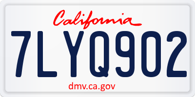 CA license plate 7LYQ902
